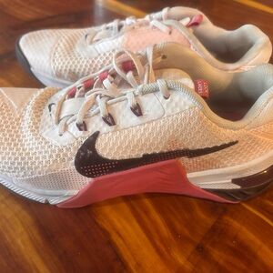 Nike Pink and White Athletic Shoes with Breathable Mesh